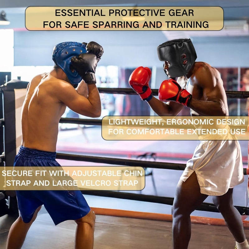 Raytos Boxing Headgear - Premium Head Gear for Boxing Men - Lightweight 7.4oz Sparring Headgear with 180° Vision | Stays Secure When Rolling | Youth & Adult Training for MMA, Muay Thai, Kickboxing - Image 3